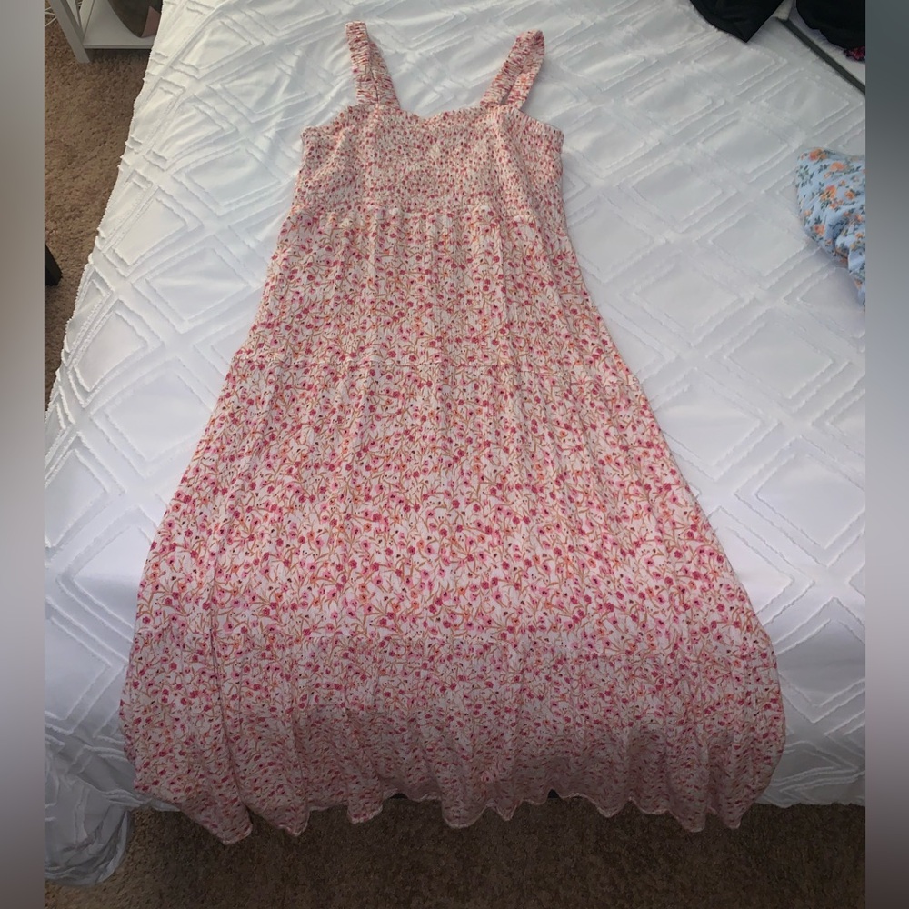 Pink Floral Maxi Dress